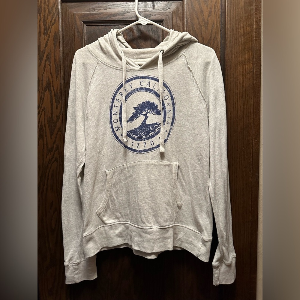 Women’s Grey Monterey Bay Beach Pullover Hoodie, Ocean Beach Company, Size M
